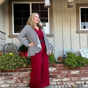 Lularoe houndstooth nanette cardigan & floral Liv M